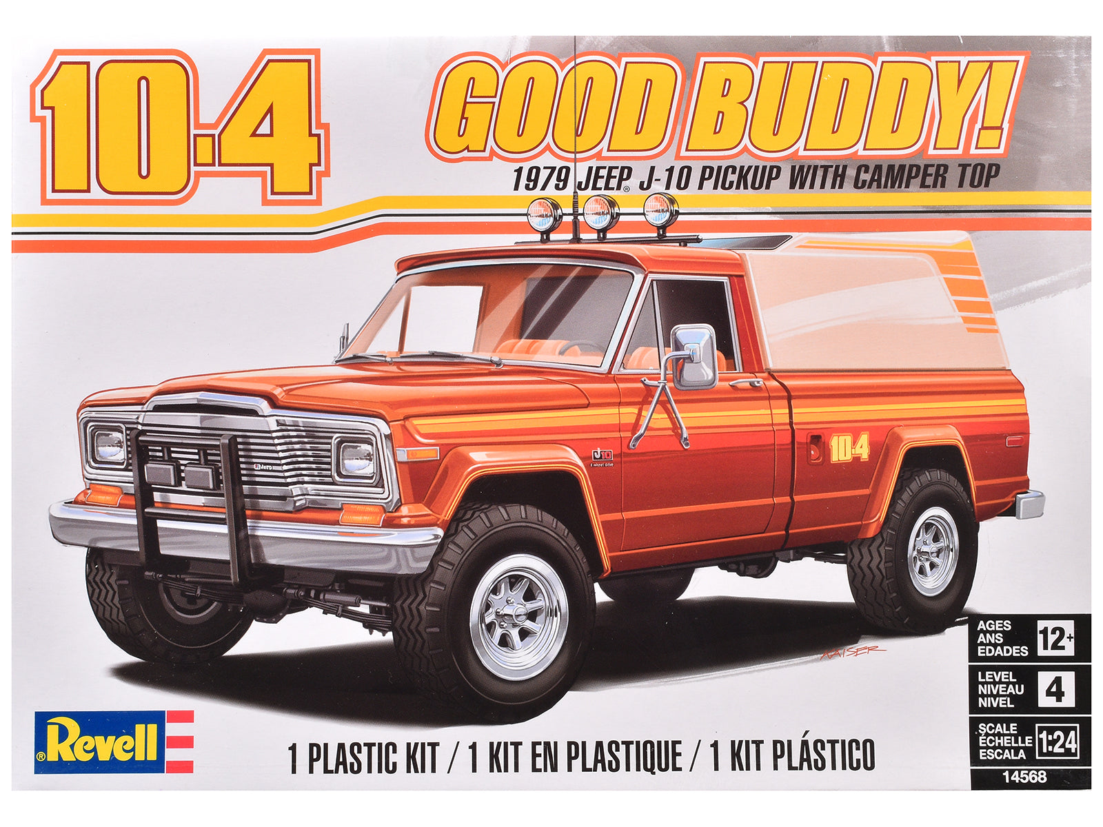 Level 4 Model Kit 1979 Jeep J-10 Pickup Truck with Camper Top 1/24 Scale Model by Revell free shipping USA