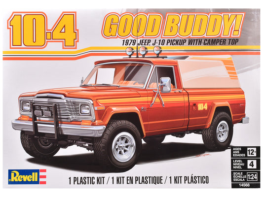 Level 4 Model Kit 1979 Jeep J-10 Pickup Truck with Camper Top 1/24 Scale Model by Revell free shipping USA