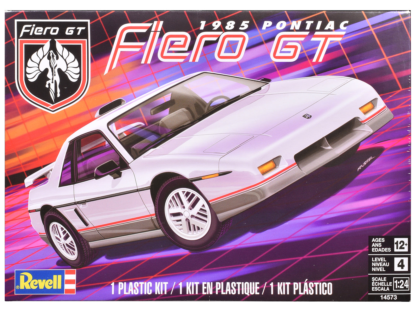 Level 4 Model Kit 1985 Pontiac Fiero GT 1/24 Scale Model by Revell free shipping USA