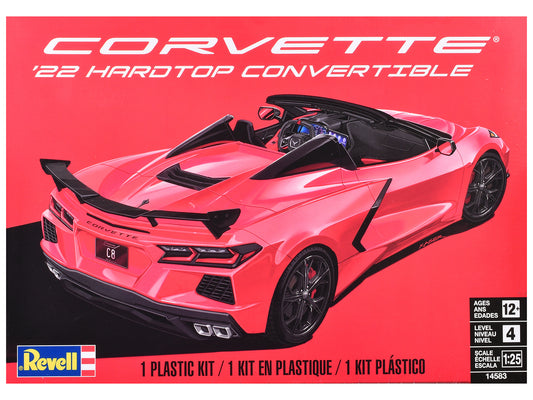 Level 4 Model Kit 2022 Chevrolet Corvette C8 Hardtop Convertible 1/25 Scale Model by Revell free shipping USA