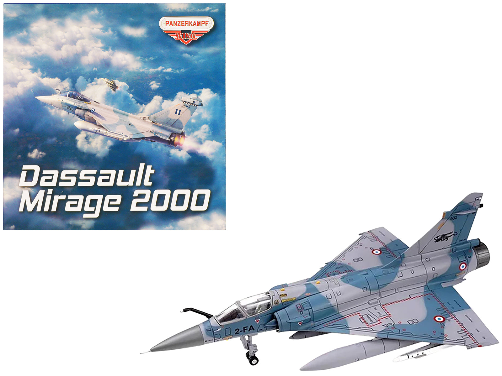 Dassault Mirage 2000-5F Fighter Aircraft "2-FA Cigognes" French Air Force "Wing" Series 1/72 Diecast Model by Panzerkampf free shipping USA