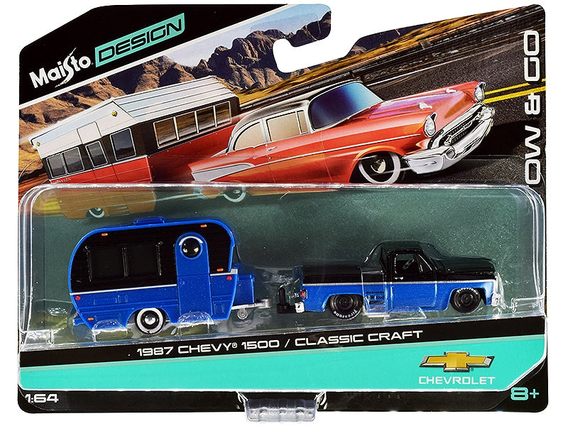 1987 Chevrolet 1500 Pickup Truck with Bed Cover and Classic Craft - Premium 1/64 Scale Sets from Maisto - Just $42.29! Shop now at Rapidvehicles