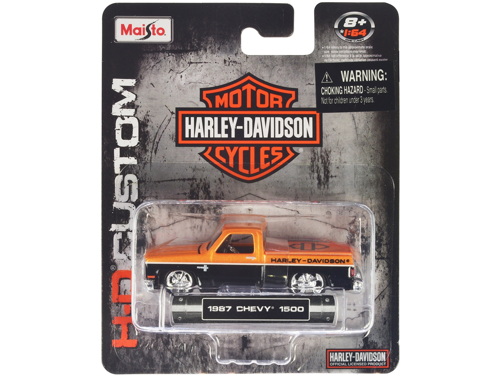 1987 Chevrolet 1500 Pickup Truck Orange Metallic and Black - Premium 1/64 Scale Sets from Maisto - Just $26.99! Shop now at Rapidvehicles