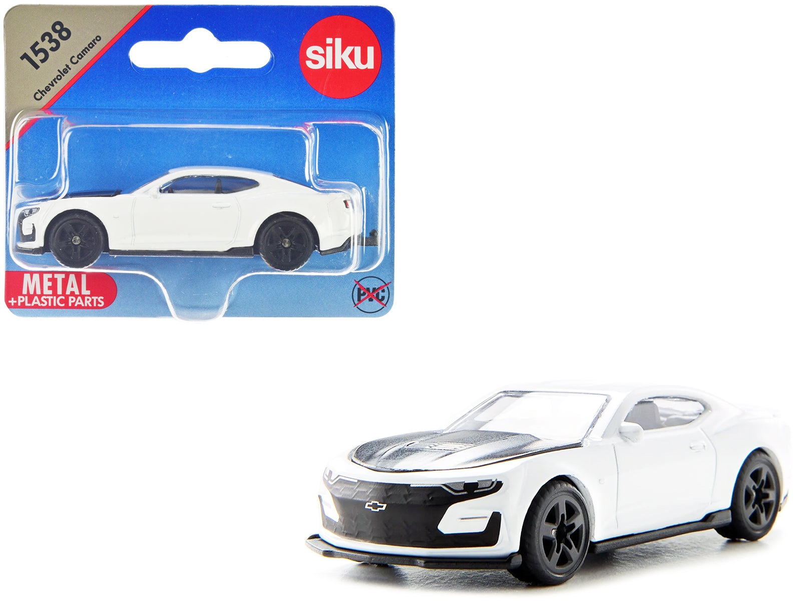 Chevrolet Camaro White with Black Hood Diecast Model Car by Siku - Premium Chevrolet Models from SIKU - Just $20.22! Shop now at Rapidvehicles