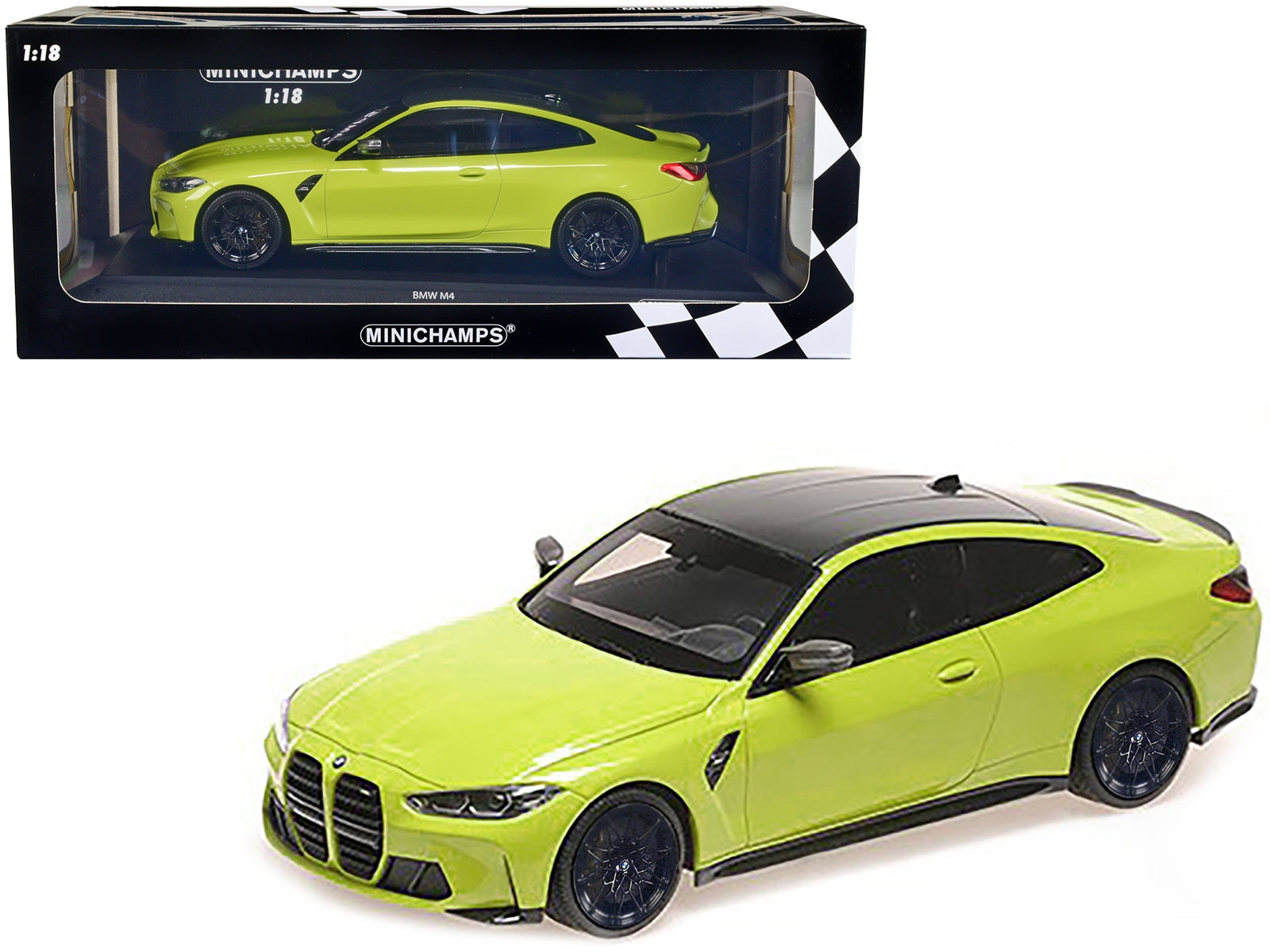 2020 BMW M4 Yellow with Carbon Top Limited Edition to 750 pieces Worldwide 1/18 Diecast Model Car by Minichamps - Premium BMW Models from Minichamps - Just $198.99! Shop now at Rapidvehicles