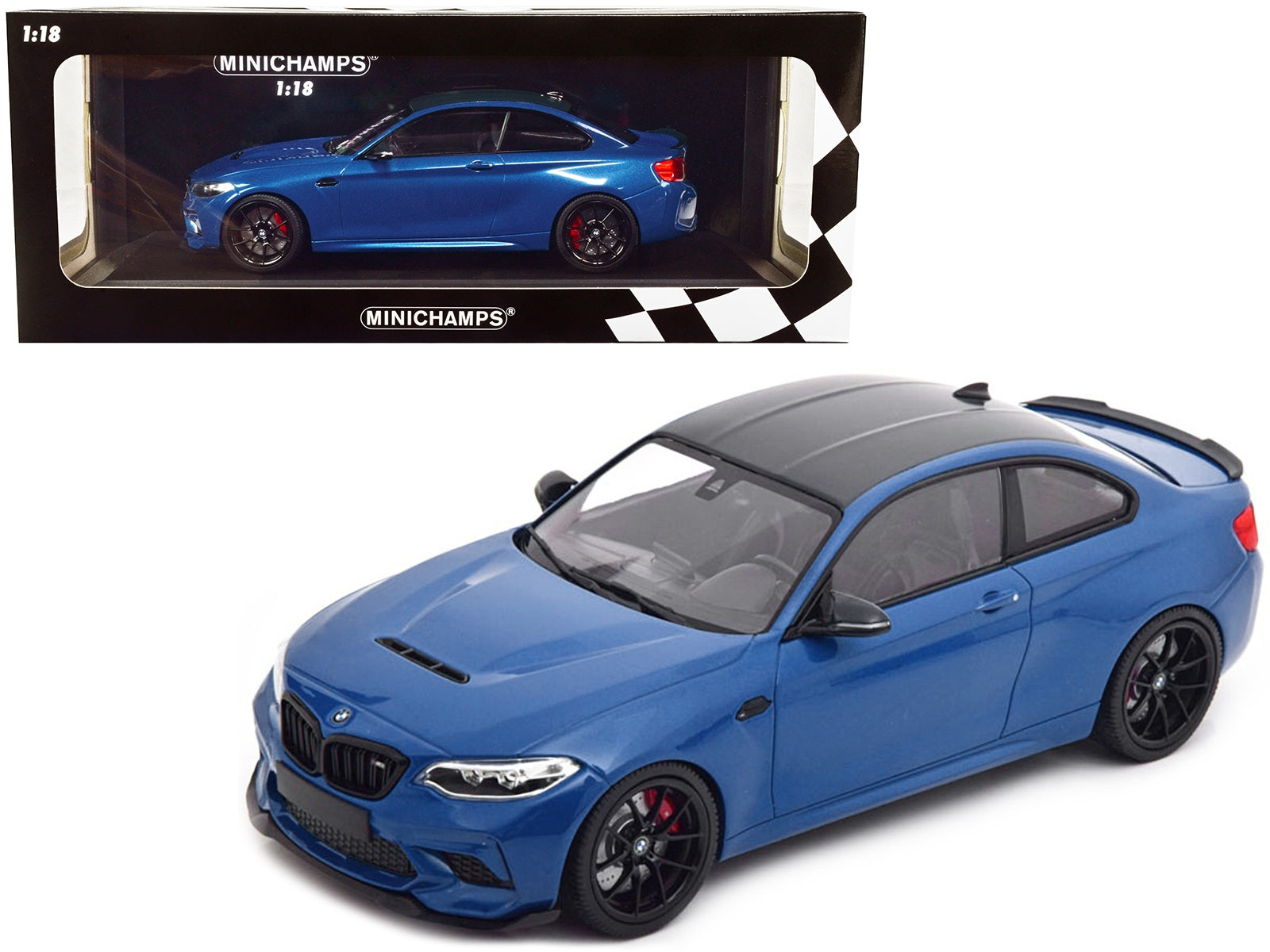 2020 BMW M2 CS Blue Metallic with Carbon Top 1/18 Diecast Model Car by Minichamps - Premium BMW Models from Minichamps - Just $181.99! Shop now at Rapidvehicles