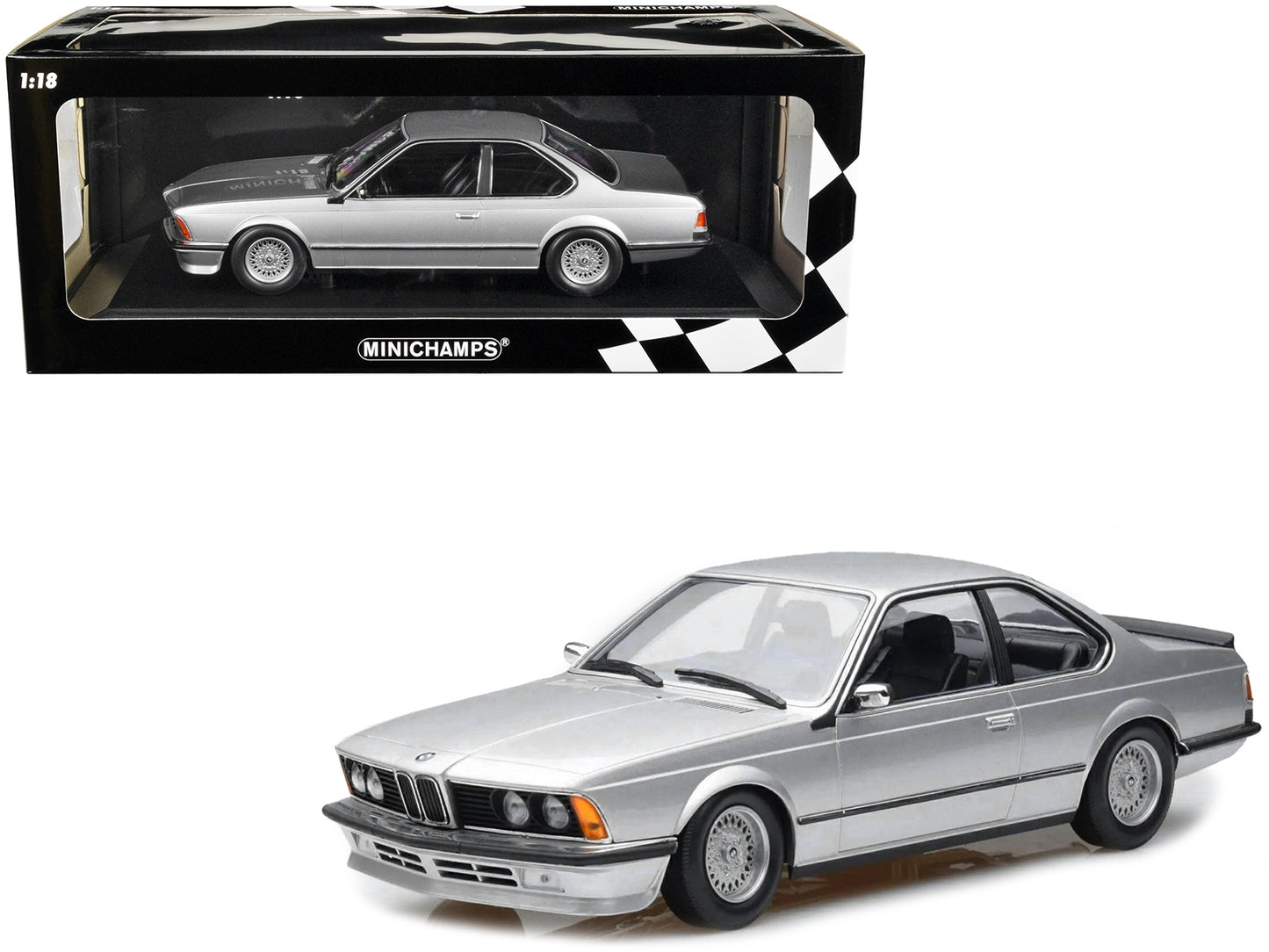 1982 BMW 635 CSi Silver Metallic 1/18 Diecast Model Car by