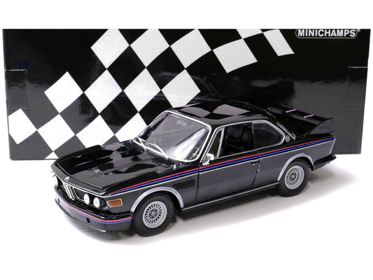 1973 BMW 3.0 CSL Black with Red and Blue Stripes Limited Edition