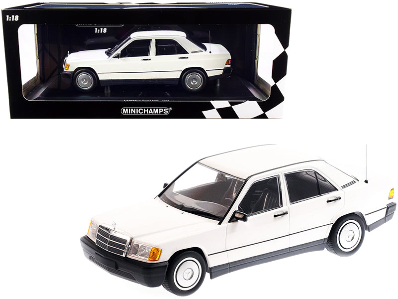 1982 Mercedes Benz 190E (W201) White Limited Edition to 702 pieces Worldwide 1/18 Diecast Model Car by Minichamps free shipping USA
