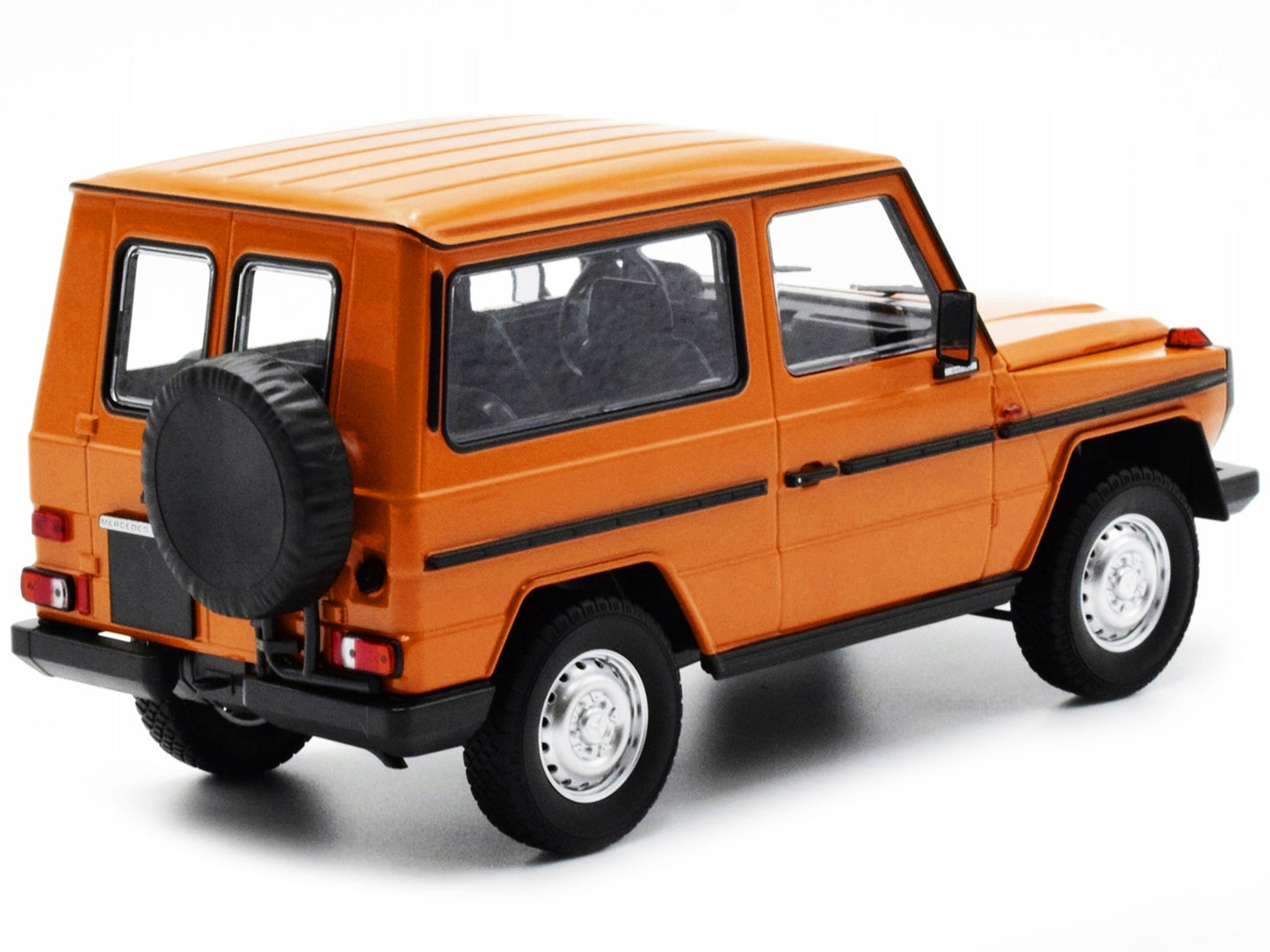 1980 Mercedes-Benz G-Model (SWB) Orange with Black Stripes - Premium Mercedes Models from Minichamps - Just $171.89! Shop now at Rapidvehicles