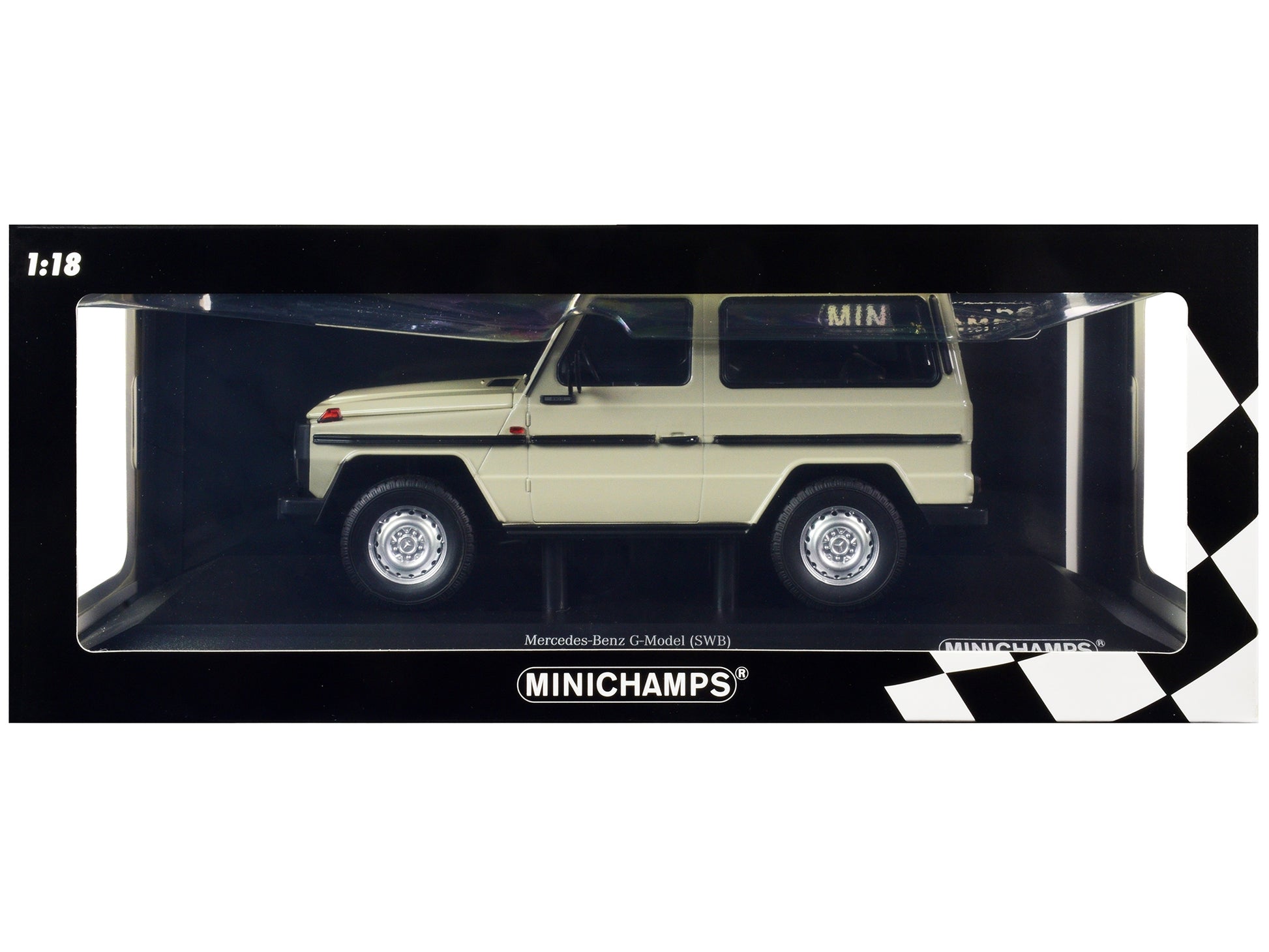 1980 Mercedes-Benz G-Model (SWB) Gray with Black Stripes Limited - Premium Mercedes Models from Minichamps - Just $171.89! Shop now at Rapidvehicles