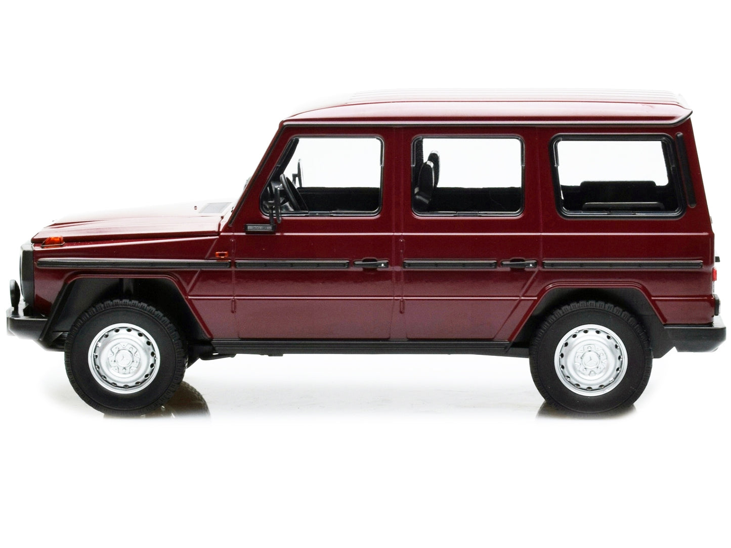 1980 Mercedes-Benz G-Model (LWB) Dark Red with Black Stripes - Premium Mercedes Models from Minichamps - Just $214.19! Shop now at Rapidvehicles