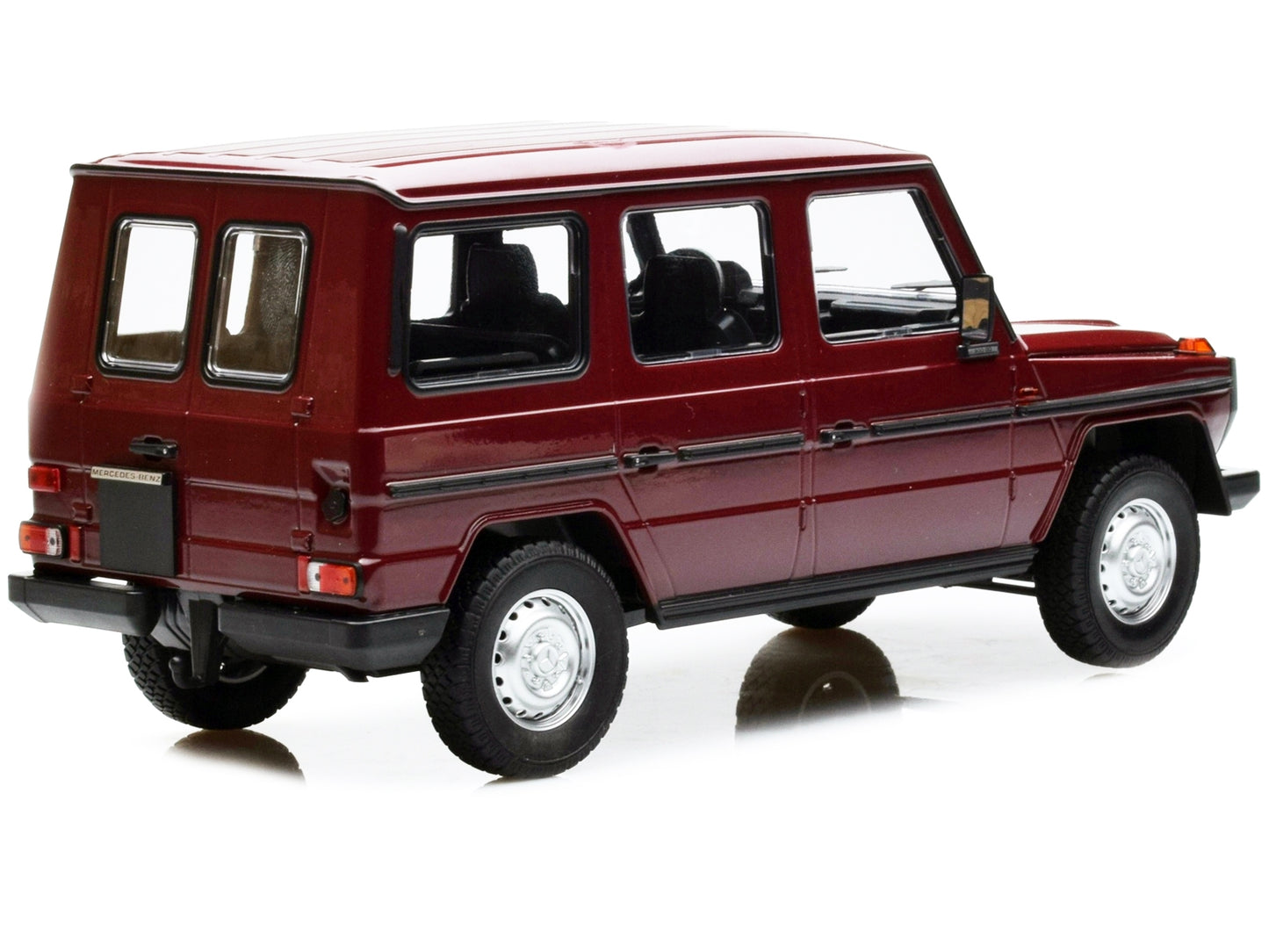 1980 Mercedes-Benz G-Model (LWB) Dark Red with Black Stripes - Premium Mercedes Models from Minichamps - Just $214.19! Shop now at Rapidvehicles