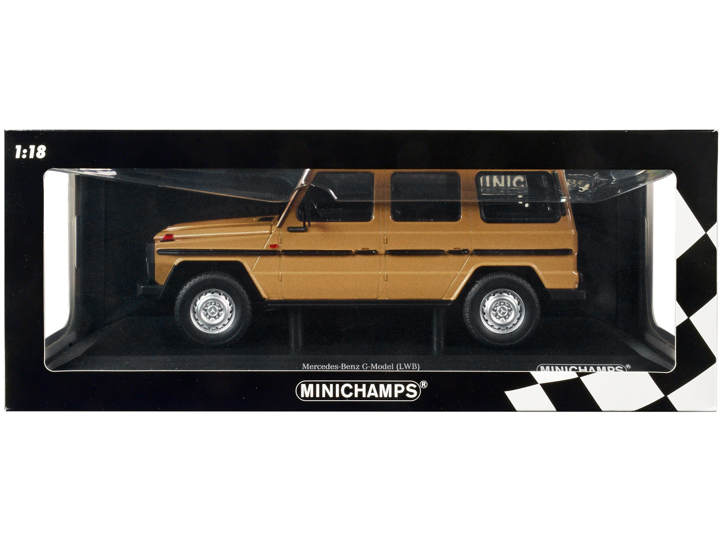 1980 Mercedes-Benz G-Model (LWB) Beige with Black Stripes Limited - Premium Mercedes Models from Minichamps - Just $190.99! Shop now at Rapidvehicles