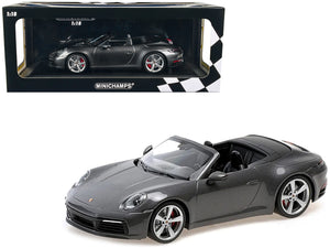 2019 Porsche 911 Carrera 4S Cabriolet Dark Gray Metallic Limited Edition to 504 pieces Worldwide 1/18 Diecast Model Car by Minichamps - Premium  from Minichamps - Just $193.99! Shop now at Rapidvehicles