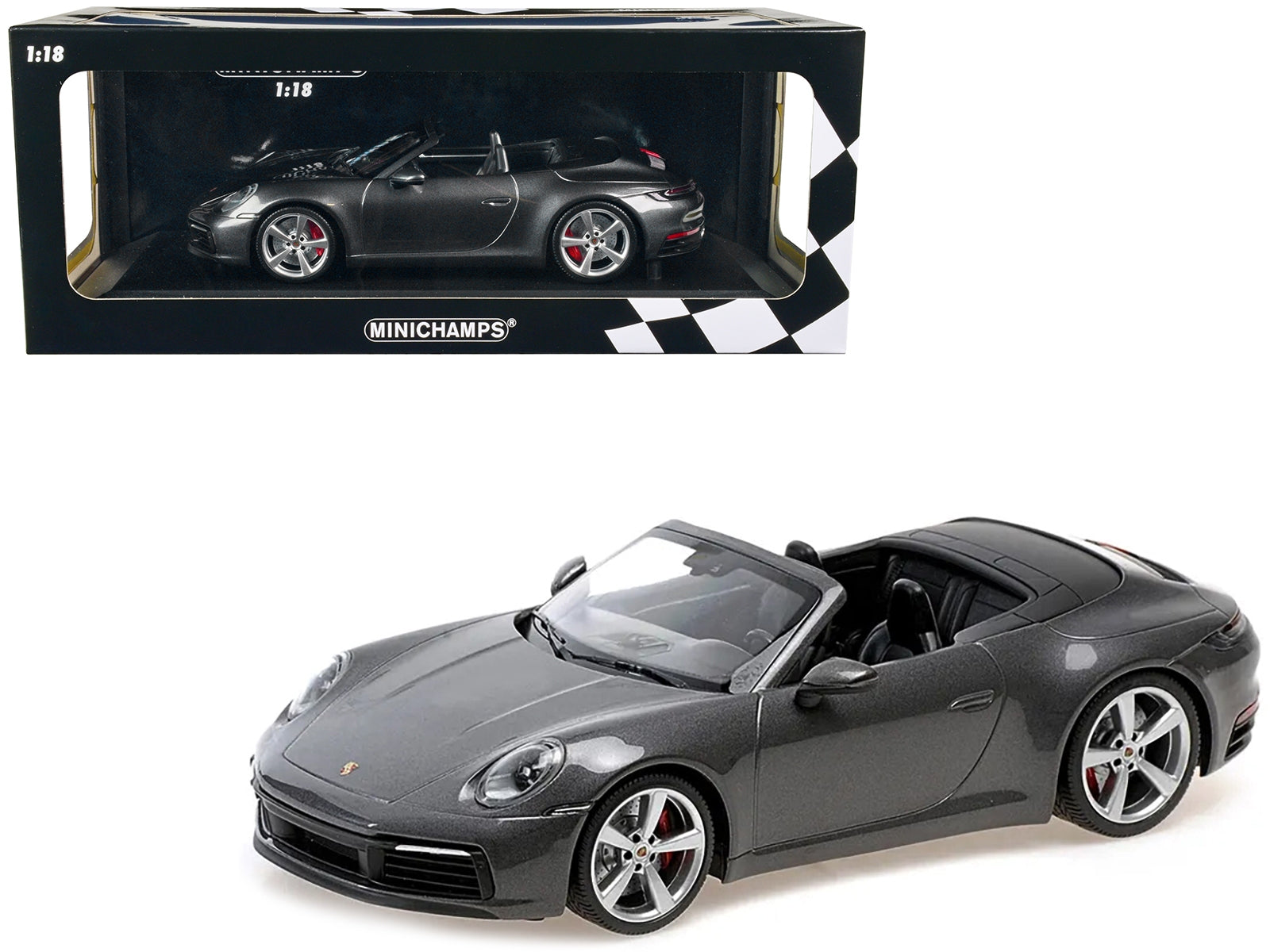 2019 Porsche 911 Carrera 4S Cabriolet Dark Gray Metallic Limited Edition to 504 pieces Worldwide 1/18 Diecast Model Car by Minichamps - Premium Porsche Models from Minichamps - Just $187.99! Shop now at Rapidvehicles