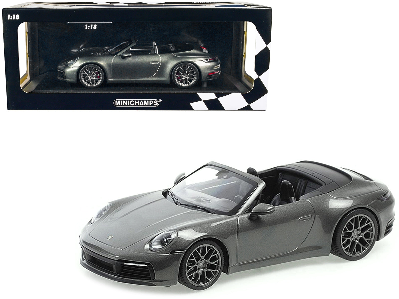 2019 Porsche 911 Carrera 4S Cabriolet Gray Green Metallic Limited - Premium Porsche Models from Minichamps - Just $237.99! Shop now at Rapidvehicles