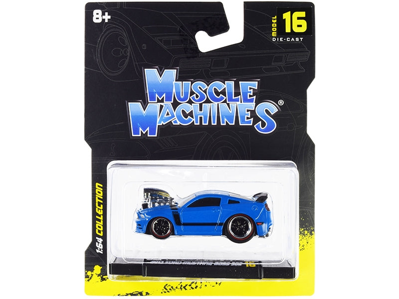 2013 Ford Mustang Boss 302 Light Blue with Black Stripes 1/64 - Premium Mustang Models from Muscle Machines - Just $24.29! Shop now at Rapidvehicles