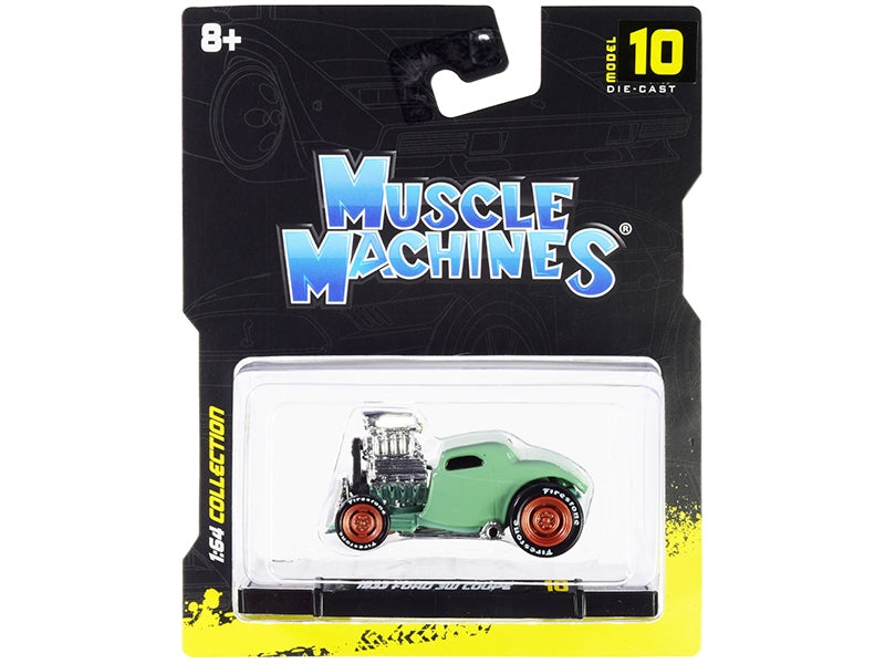 1933 Ford 3W Coupe Light Green 1/64 Diecast Model Car by Muscle - Premium Ford Models from Muscle Machines - Just $24.29! Shop now at Rapidvehicles