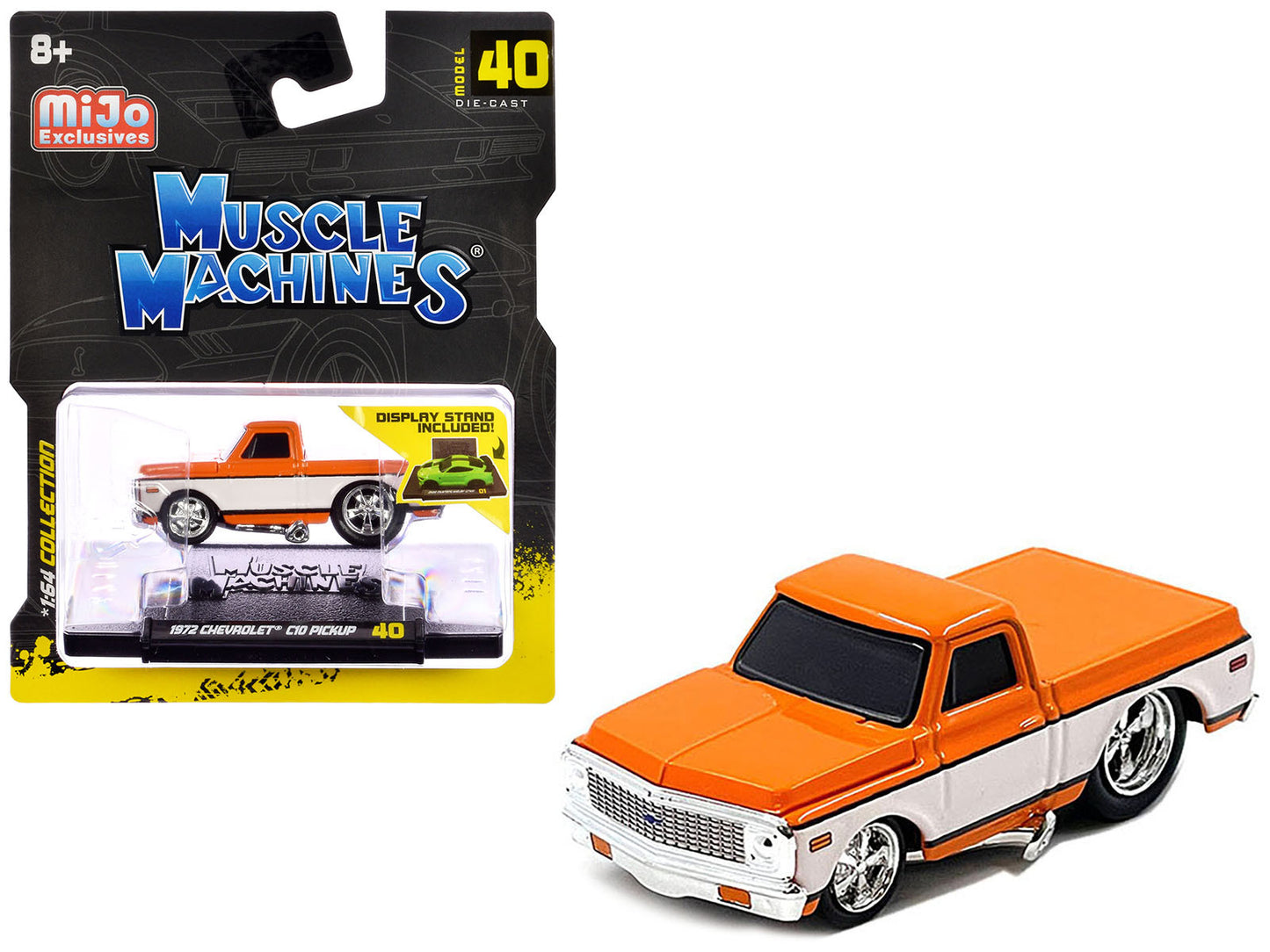 1972 Chevrolet C-10 Pickup Truck Orange and White 1/64 Diecast - Premium Pickup Trucks Models from Muscle Machines - Just $24.01! Shop now at Rapidvehicles