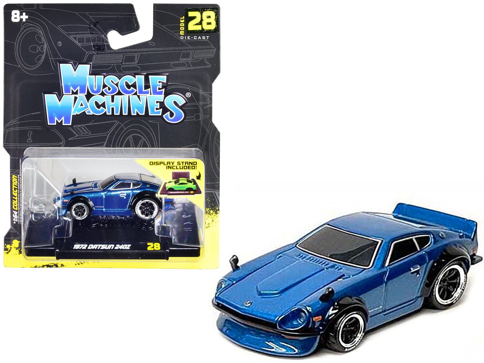 1972 Datsun 240Z Blue Metallic 1/64 Diecast Model Car by Muscle Machines - Premium  from Muscle Machines - Just $25.99! Shop now at Rapidvehicles