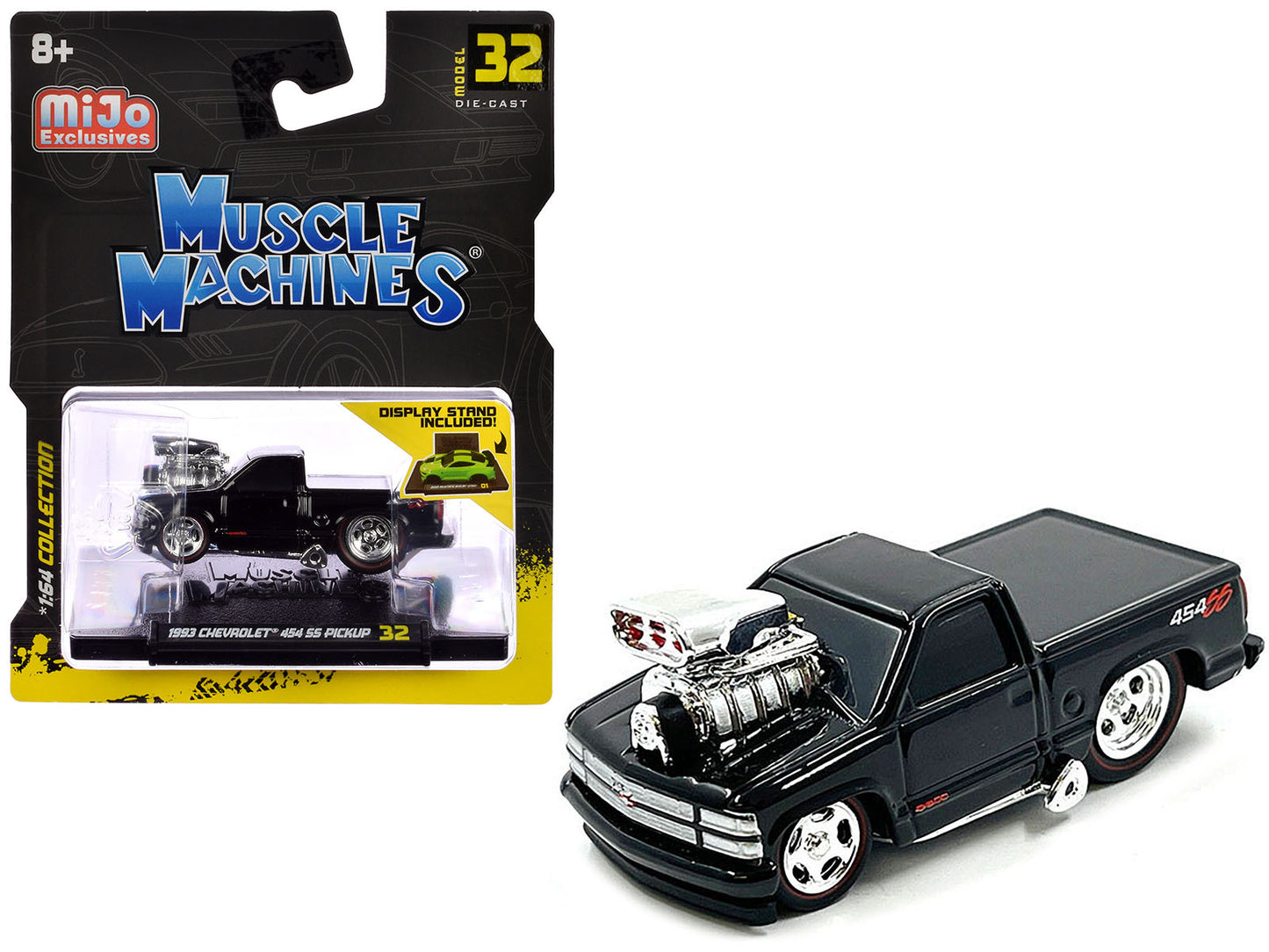 1993 Chevrolet 454 SS Pickup Truck Black 1/64 Diecast Model Car - Premium Pickup Trucks Models from Muscle Machines - Just $29.69! Shop now at Rapidvehicles