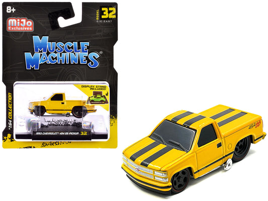 1993 Chevrolet 454 SS Pickup Truck Yellow with Black Stripes 1/64