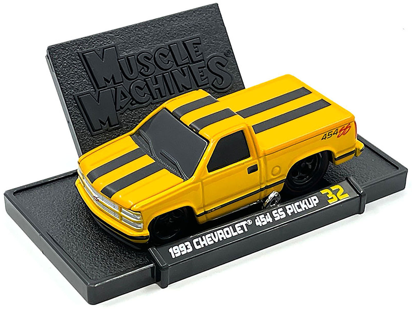 1993 Chevrolet 454 SS Pickup Truck Yellow with Black Stripes 1/64