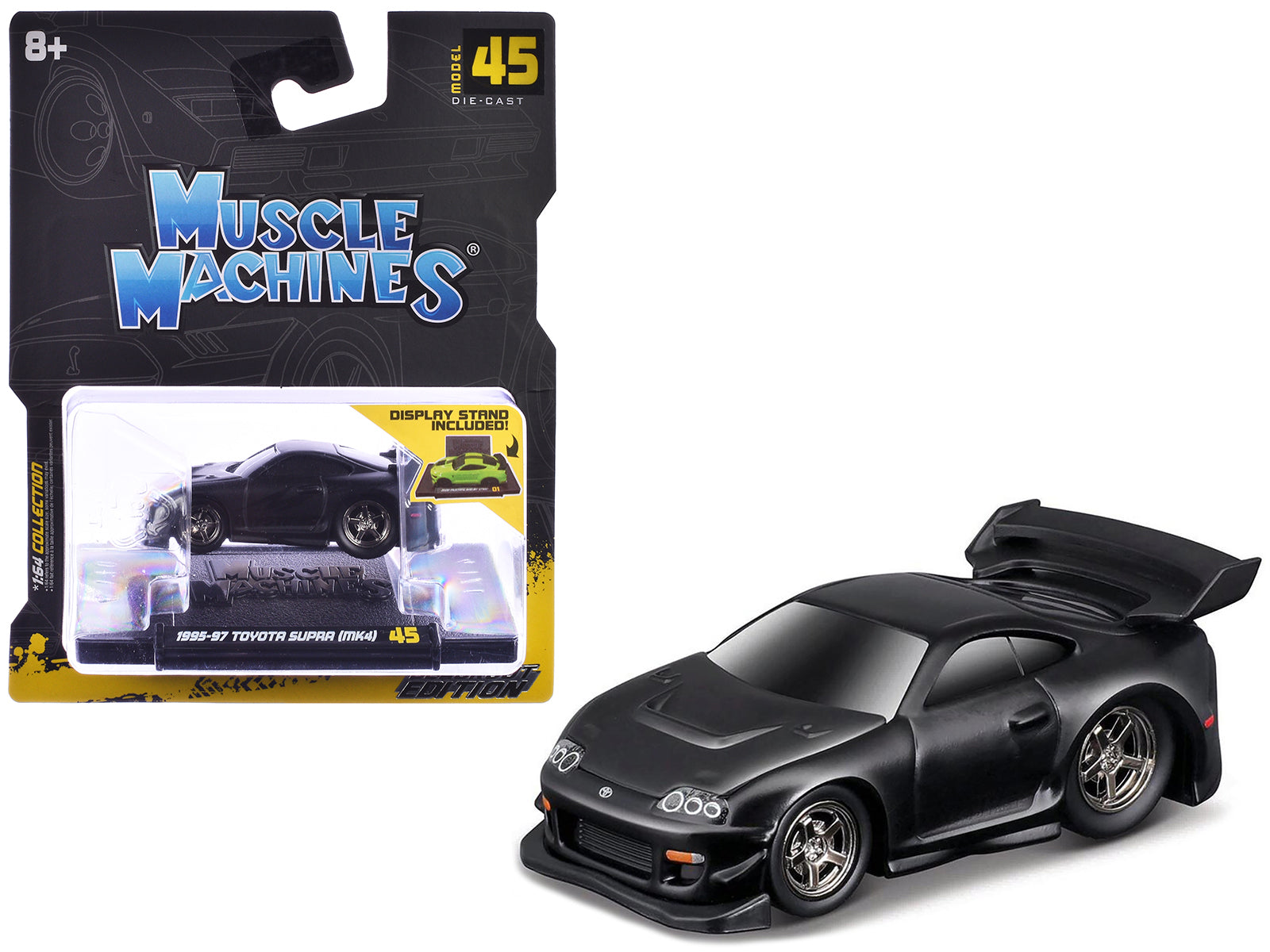 1995-97 Toyota Supra (MK4) Matt Black 1/64 Diecast Model Car by Muscle Machines free shipping USA