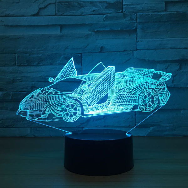 Color: Crack, Style: Only touch - Lamborghini 3D night light