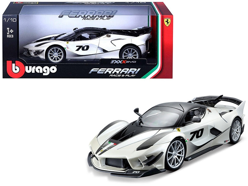 Ferrari FXX-K Evo #70 White 1/18 Diecast Model Car by Bburago - Premium Ferrari Models from Bburago - Just $83.69! Shop now at Rapidvehicles