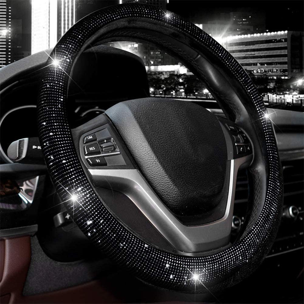 Diamond Steering Wheel Cover Rhinestones Crystals Car Handcraft Steering Wheel Covers - Premium Interior Parts from Rapidvehicles - Just $33.29! Shop now at Rapidvehicles