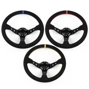 Car Modification Parts Racing Steering Wheel Suede Sports Steering Wheel 14 Inches 35cm - Premium Other Replacement Parts from Rapidvehicles - Just $74.99! Shop now at Rapidvehicles