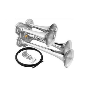 Car Truck 4 Tube Horn 12V Silver Base - Premium Other Replacement Parts from Rapidvehicles - Just $49.99! Shop now at Rapidvehicles