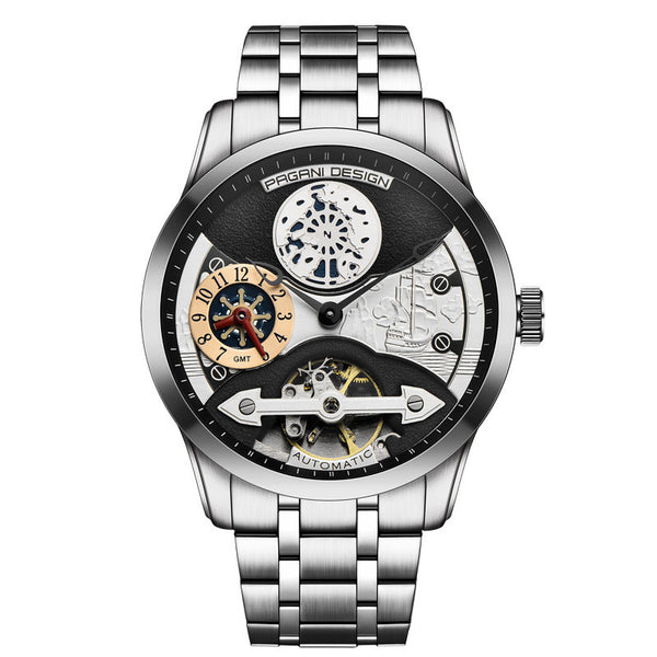 Color: BlackSteel belt - PAGANI DESIGN/Borgani men's watch