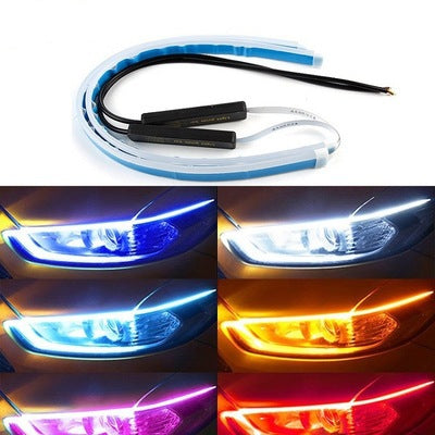 Color: Colorful, style: 30cm - 2pcs Led DRL Car Daytime Running Lights Flexible Waterproof Auto Turn Signal Yellow Brake Side Headlights Light Car Accessories - Premium Other Exterior Accessories from Rapidvehicles - Just $13.33! Shop now at Rapidvehicles