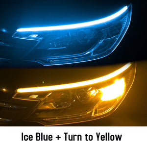 Color: Ice blue yellow streamer, style: 45cm - 2pcs Led DRL Car - Premium Other Exterior Accessories from Rapidvehicles - Just $11.99! Shop now at Rapidvehicles