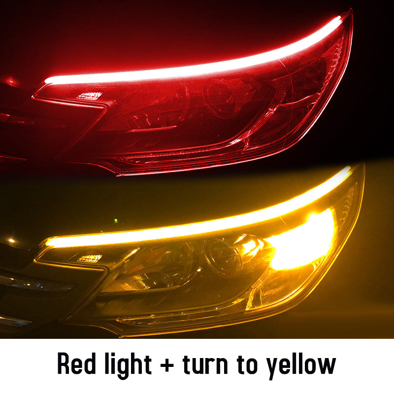 Color: Red and yellow streamer, style: 30cm - 2pcs Led DRL Car - Premium Other Exterior Accessories from Rapidvehicles - Just $14.99! Shop now at Rapidvehicles