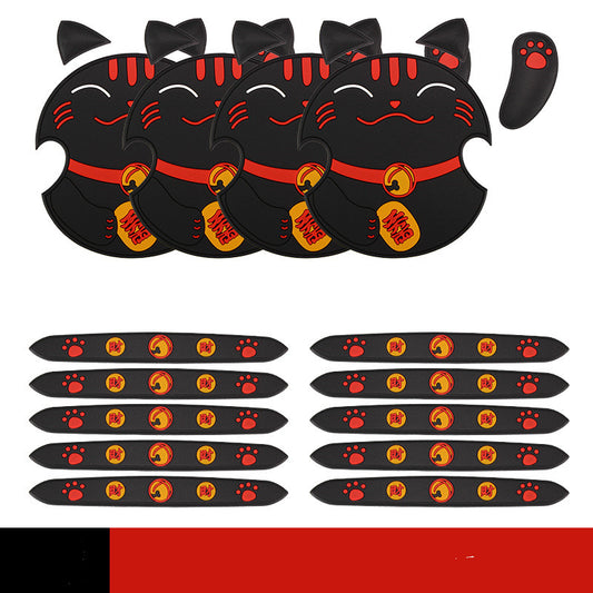 Color: Black, style: A - Car Lucky Cat Door Bowl Handle Handle - Premium Car Stickers from Rapidvehicles - Just $22.99! Shop now at Rapidvehicles