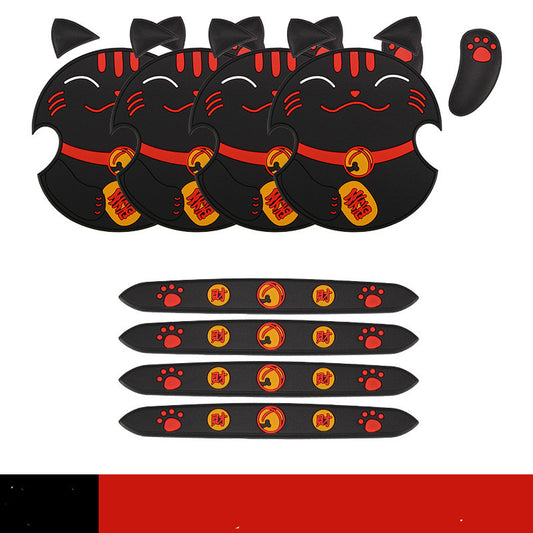 Color: Black, style: B - Car Lucky Cat Door Bowl Handle Handle - Premium Car Stickers from Rapidvehicles - Just $21.99! Shop now at Rapidvehicles