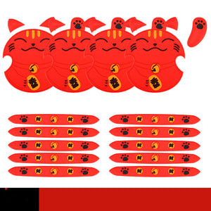 Color: Red, style: A - Car Lucky Cat Door Bowl Handle Handle Sticker - Premium Car Stickers from Rapidvehicles - Just $15.99! Shop now at Rapidvehicles