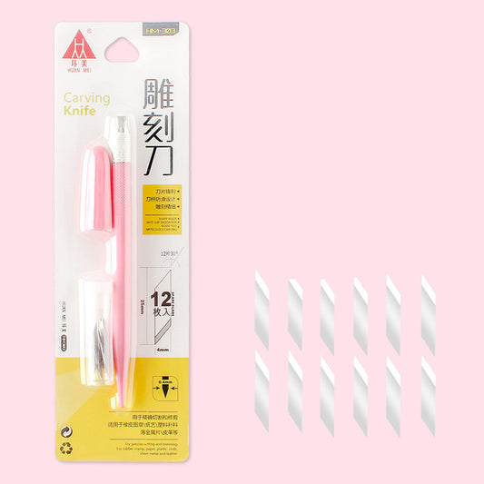 Color: Pink - Huanmei Carving Penknife Rubber Stamp Handmade - Premium Diagnostic Tools from Rapidvehicles - Just $14.39! Shop now at Rapidvehicles