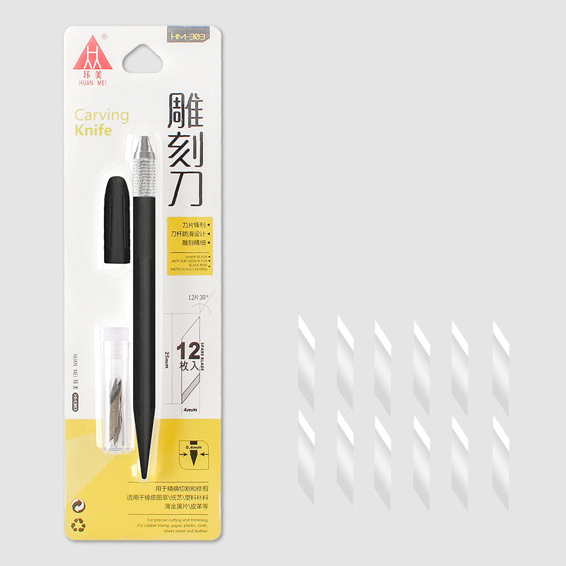 Color: Black - Huanmei Carving Penknife Rubber Stamp Handmade - Premium Diagnostic Tools from Rapidvehicles - Just $16.99! Shop now at Rapidvehicles