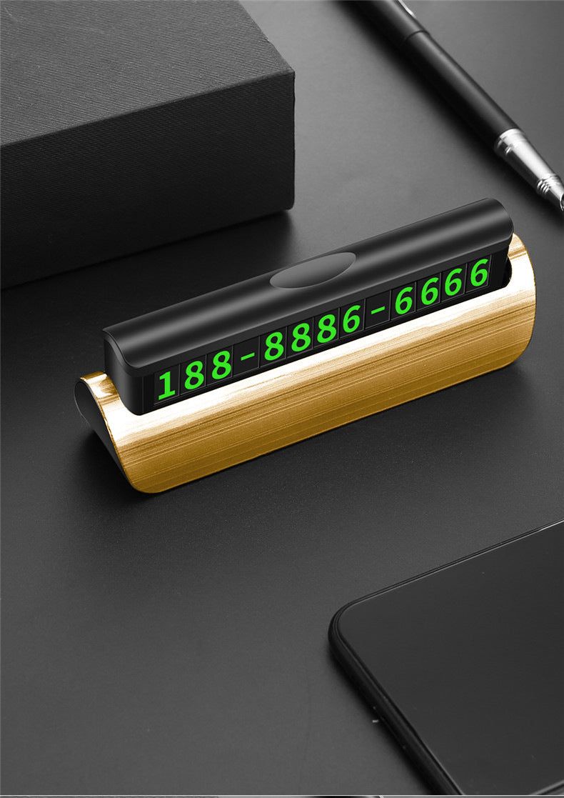 Color: Champagne gold - Temporary Parking SignMobile Phone Number - Premium Interior Parts from Rapidvehicles - Just $15.99! Shop now at Rapidvehicles