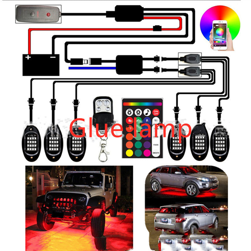 Color: Glue lamp1 for six - Automobile and Motorcycle APP Control Decorative Lights - Premium Lighting from Rapidvehicles - Just $95.02! Shop now at Rapidvehicles