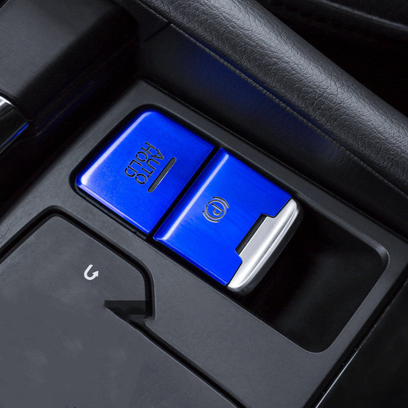 Color: Blue, style: 2 suit - Electronic Hand Brake Automatic Parking Button Paste - Premium Car Stickers from Rapidvehicles - Just $13.99! Shop now at Rapidvehicles