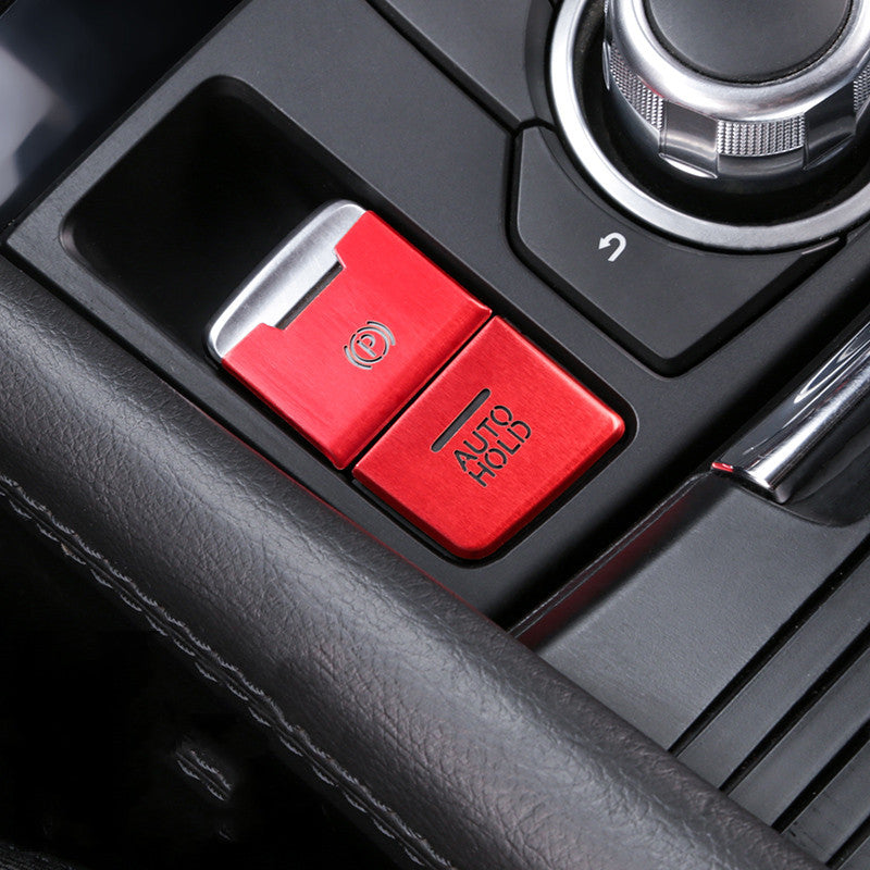 Color: Red, style: 2 suit - Electronic Hand Brake Automatic Parking Button Paste - Premium Car Stickers from Rapidvehicles - Just $15.99! Shop now at Rapidvehicles