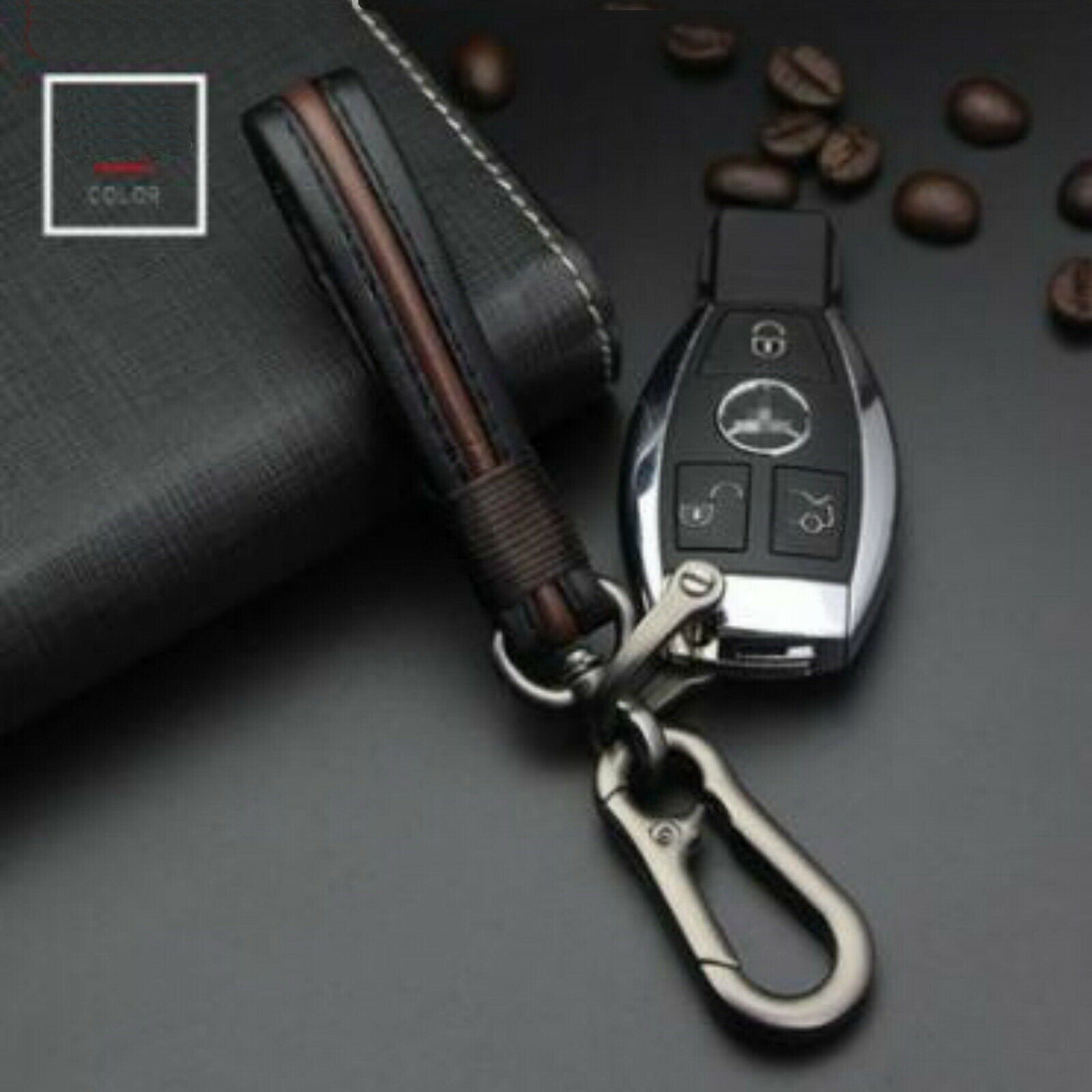 Color: Coffee - New Trendy Sheepskin Woven Couple Creative Personality Car Key Pendant - Premium Other Motorcycle Accessories from Rapidvehicles - Just $13.88! Shop now at Rapidvehicles