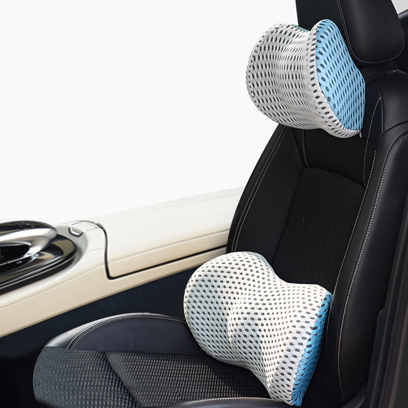 Color: A, style: Suit - Memory Foam Car Headrest Lumbar Support Set - Premium Interior Parts from Rapidvehicles - Just $39.92! Shop now at Rapidvehicles