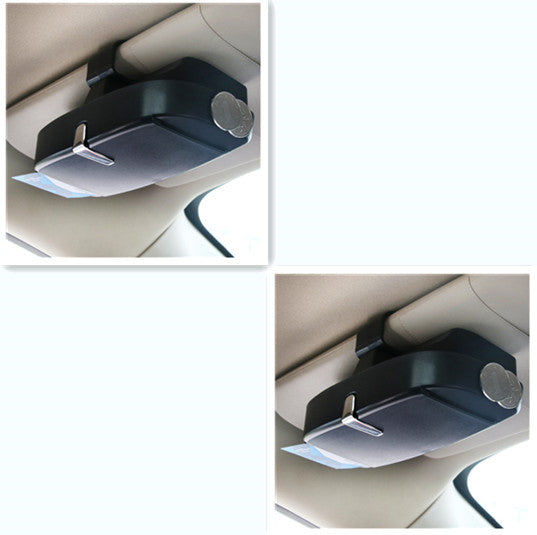 Color: Black 2pcs - Car glasses case car sun visor bill glasses clip - Premium Key Case for Car from Rapidvehicles - Just $25.99! Shop now at Rapidvehicles